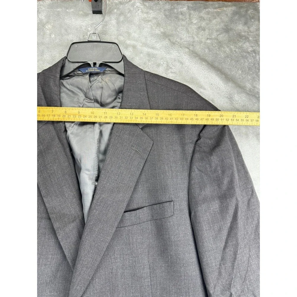 Brooks Brothers Mens Blazer Sport Coat 46LG Dark Gray Wool Made in USA